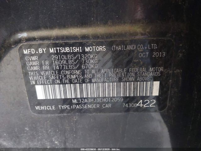 ML32A3HJ3EH012059 Mitsubishi MIRAGE DE