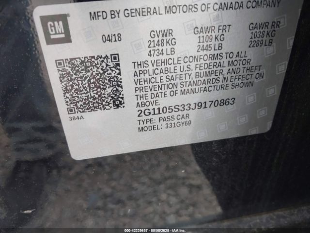 2G1105S33J9170863 Chevrolet IMPALA 1LT