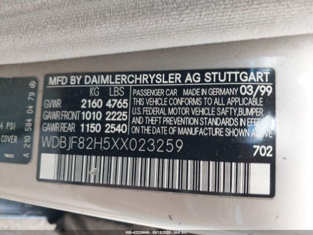 1999 MERCEDES-BENZ E 320 WDBJF82H5XX023259 Photo 8