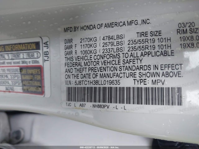 5J8TC1H38LL019635 Acura Rdx Standard