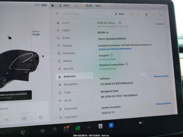 5YJ3E1EA5LF606342 Tesla Model 3 Standard Range Plus Rear-wheel Drive/standard Range Rear-wheel Drive