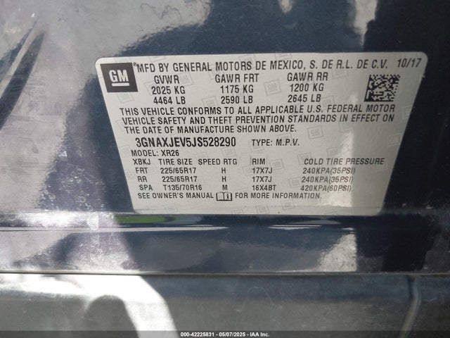 Chevrolet EQUINOX LT 2018 3GNAXJEV5JS528290 Image 9