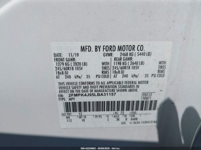 2020 FORD EDGE 2FMPK4J95LBA31157 Photo 8