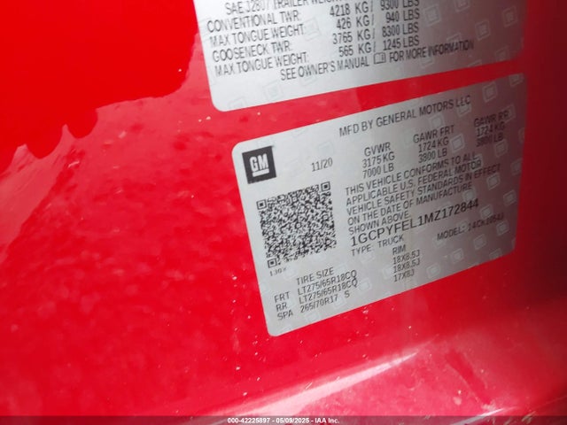 1GCPYFEL1MZ172844 Chevrolet l87