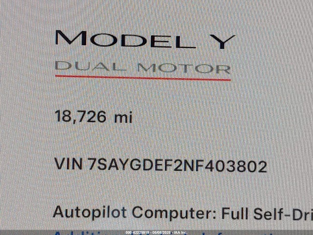 7SAYGDEF2NF403802 Tesla 2022