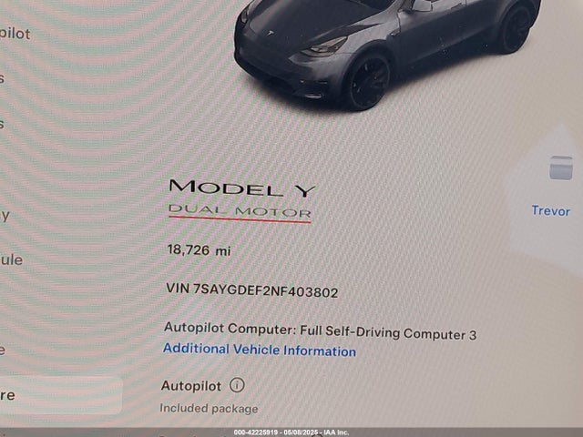 2022 TESLA MODEL Y 7SAYGDEF2NF403802 Photo 6