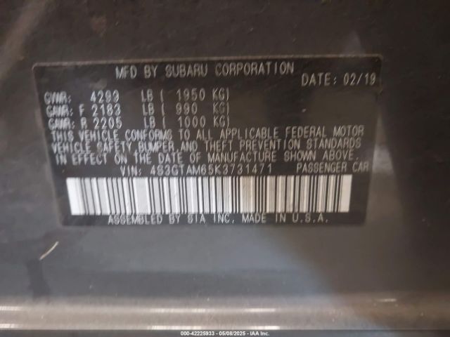 4S3GTAM65K3731471 Subaru Impreza 2.0i Sport