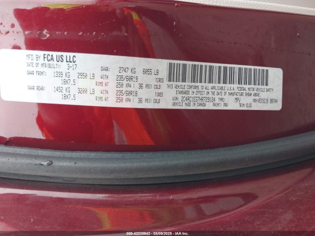 2C4RC1EG7HR729124 Chrysler Pacifica Touring-l Plus