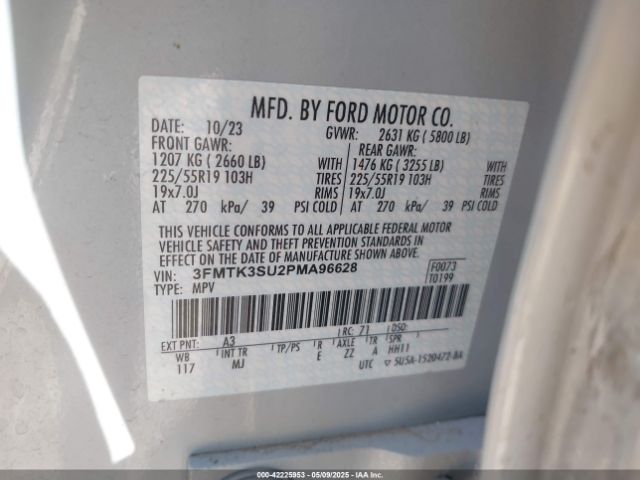 3FMTK3SU2PMA96628 Ford Mustang Mach-e Premium