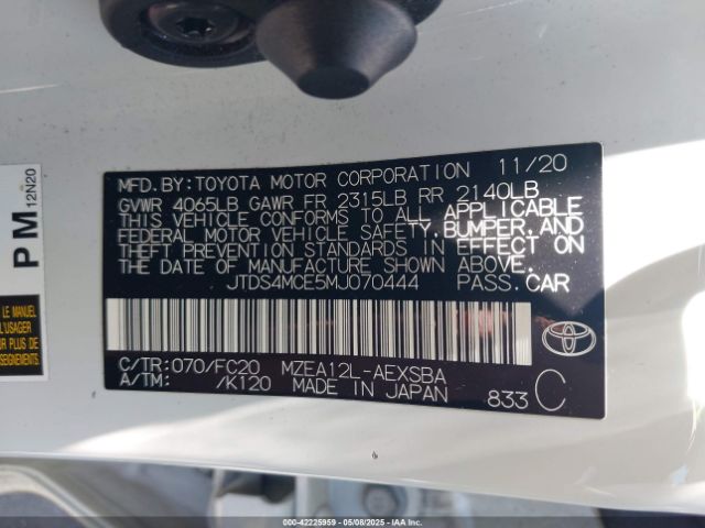 JTDS4MCE5MJ070444 Toyota m20-fks