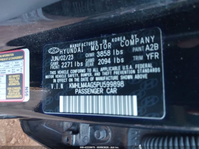 KMHLM4AG5PU599898 Hyundai mpi nu pe