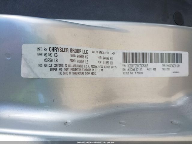 2014 FIAT 500E 3C3CFFGE8ET175918 Photo 8