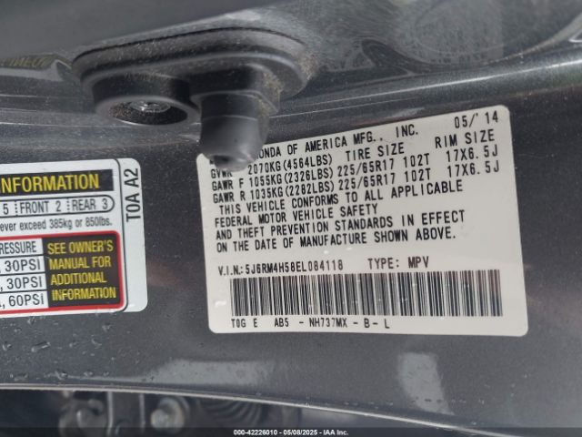 5J6RM4H58EL084118 Honda CR-V EX