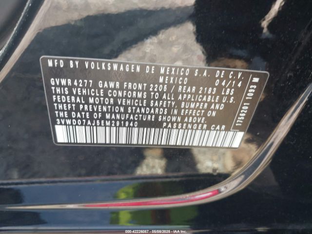 3VWD07AJ5EM291940 Volkswagen Jetta 1.8t Se
