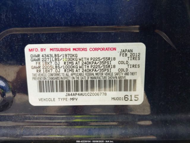 2012 MITSUBISHI OUTLANDER SPORT JA4AP4AU1CZ006778 Photo 8