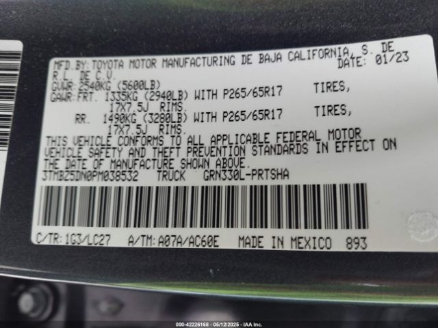 3TMBZ5DN0PM038532 Toyota Tacoma Trd Sport