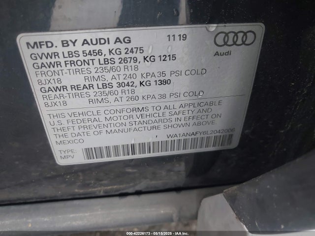 2020 AUDI Q5 WA1ANAFY6L2042006 Photo 8