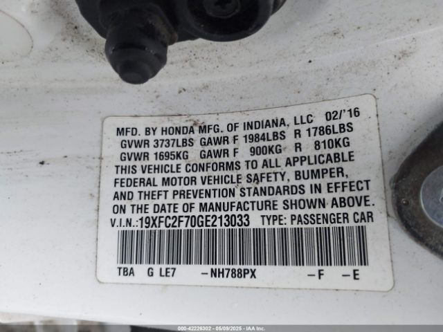 19XFC2F70GE213033 Honda CIVIC EX