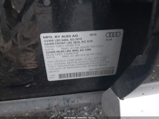2020 AUDI Q5 WA1ANAFYXL2020865 Photo 8