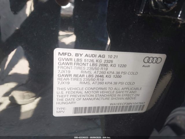 2022 AUDI Q3 WA1EECF38N1047847 Photo 8