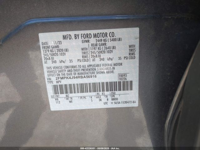 2FMPK4J94RBA56916 Ford gtdi