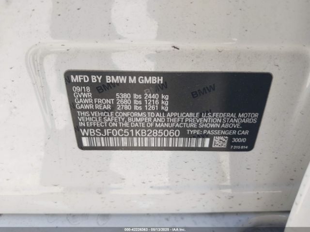 2019 BMW M5 WBSJF0C51KB285060 Photo 8