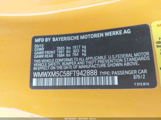 WMWXM5C58FT942888 Mini Hardtop Cooper