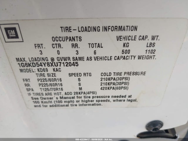 1999 CADILLAC DEVILLE 1G6KD54Y8XU712045 Photo 8