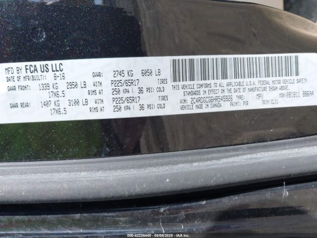 2017 DODGE GRAND CARAVAN 2C4RDGCG6HR545926 Photo 8