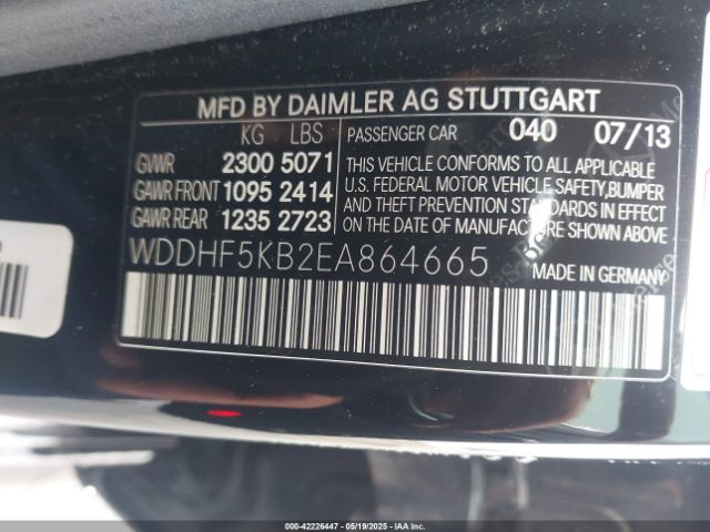 WDDHF5KB2EA864665 Mercedes-Benz E 350