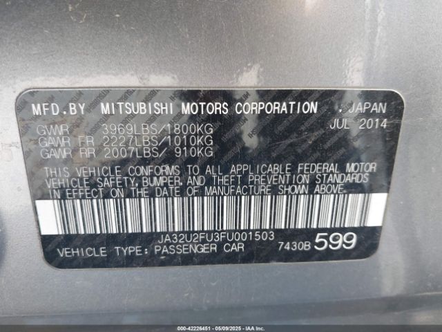 2015 MITSUBISHI LANCER JA32U2FU3FU001503 Photo 8