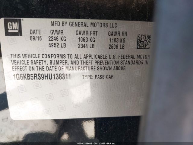 2017 CADILLAC CT6 1G6KB5RS9HU138311 Photo 8