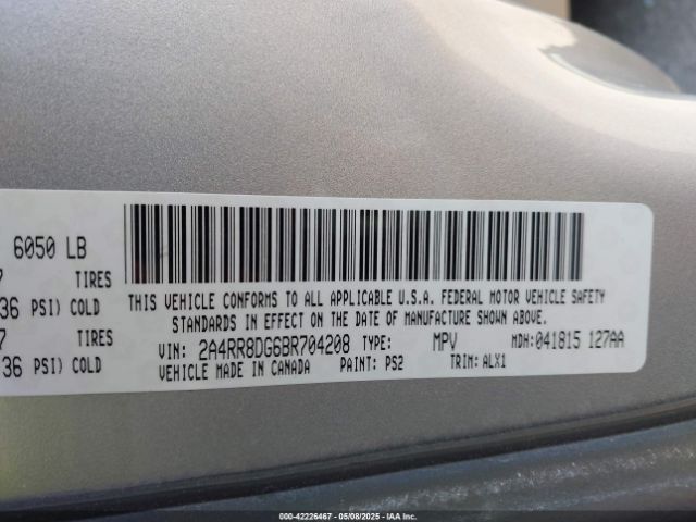 2011 CHRYSLER TOWN & COUNTRY 2A4RR8DG6BR704208 Photo 8