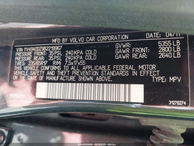 2011 VOLVO XC60 YV4940DZ9B2219967 Photo 8