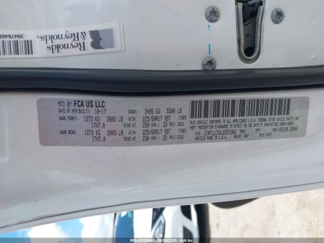 1C4PJLCX3JD551801 Jeep Cherokee Latitude Fwd
