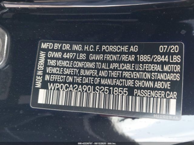 WP0CA2A90LS251855 Porsche 911 Carrera 4 /carrera