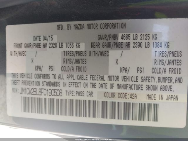 JM1CW2BL8F0190508 Mazda Mazda5 Sport