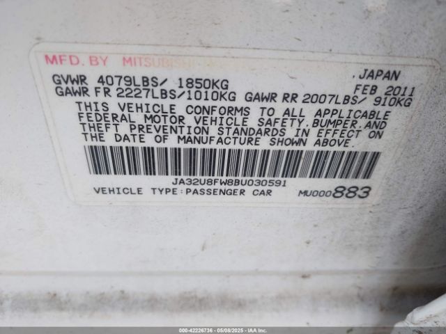 2011 MITSUBISHI LANCER JA32U8FW8BU030591 Photo 8