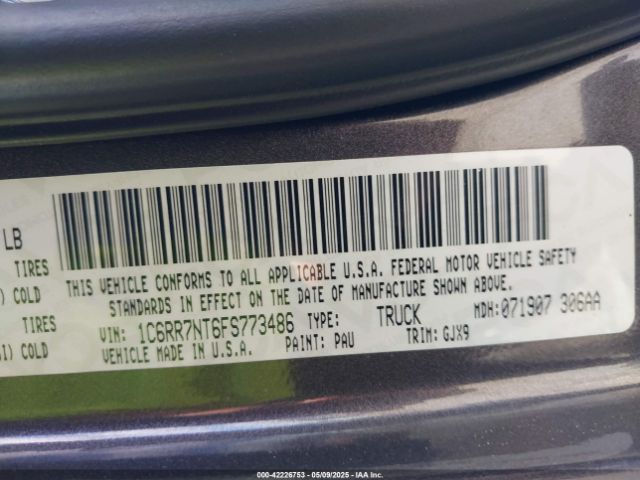 1C6RR7NT6FS773486 RAM 1500 Laramie