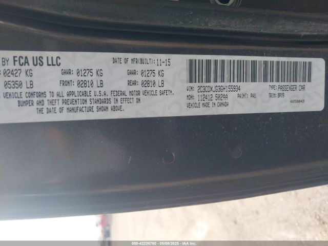 2C3CDXJG3GH155934 Dodge Charger Sxt