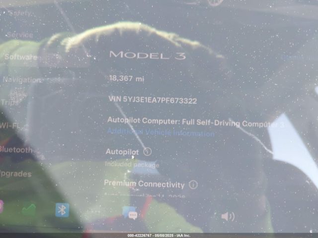 5YJ3E1EA7PF673322 Tesla 2023
