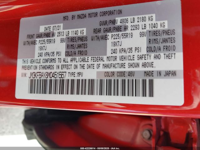2021 MAZDA CX-5 JM3KFBAY8M0451567 Photo 8