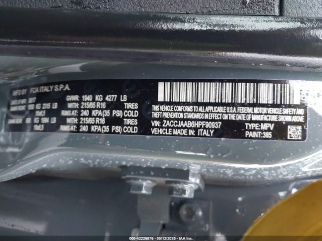ZACCJAAB6HPF90937 Jeep 2017