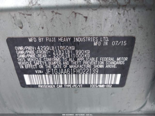 2015 SUBARU IMPREZA JF1GJAA61FH022139 Photo 8