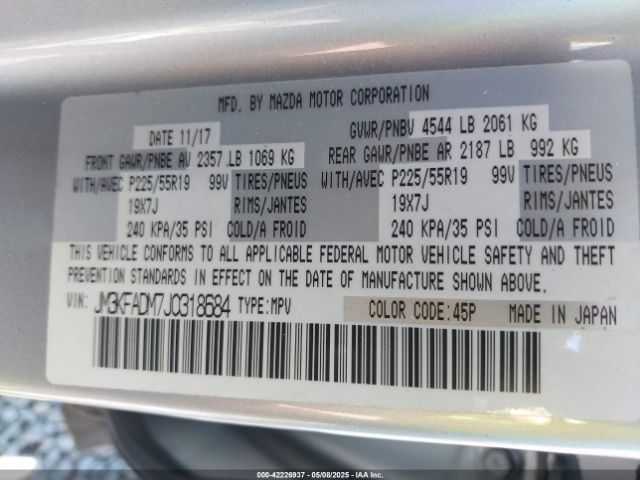 JM3KFADM7J0318684 Mazda Cx-5 Grand Touring