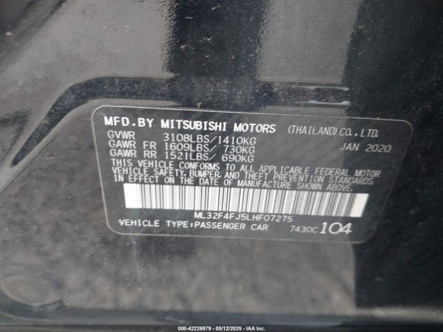 2020 MITSUBISHI MIRAGE G4 ML32F4FJ5LHF07275 Photo 8