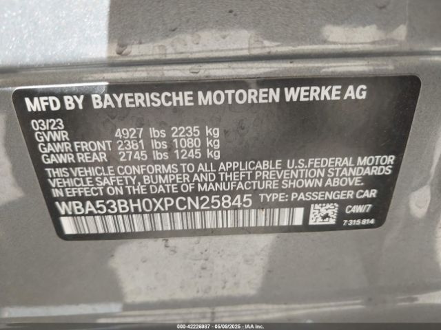 WBA53BH0XPCN25845 BMW 530I