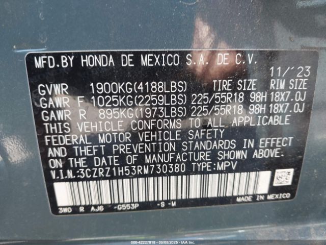 2024 HONDA HR-V 3CZRZ1H53RM730380 Photo 8