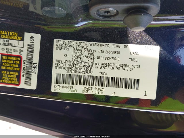 5TFLA5DB4PX096252 Toyota v35a-fts