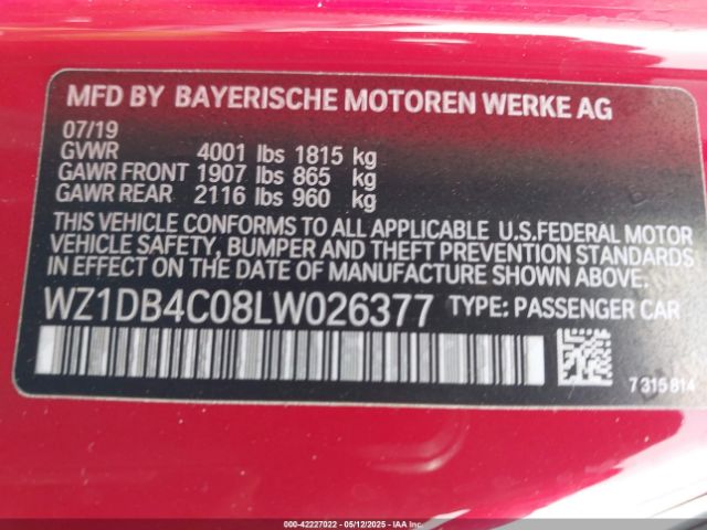 2020 TOYOTA GR SUPRA WZ1DB4C08LW026377 Photo 8